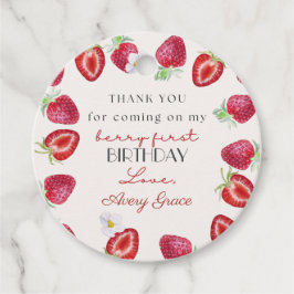ありがとう私のベリー最初の誕生日かわいいイチゴ フェイバータグ