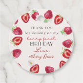 ありがとう私のベリー最初の誕生日かわいいイチゴ フェイバータグ (正面)