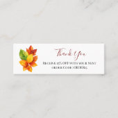 ありがとう秋芸術的割引コードQR挿入 スキニー名刺 (正面)