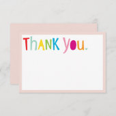 ありがとう空白のビジネスモダン明るいタイポグラフィ サンキューカード (正面/裏面)