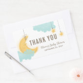 ありがとう笑顔の月の星の雲赤ちゃんシャワー 長方形シール (封筒)