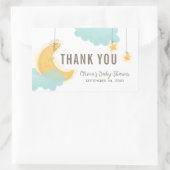 ありがとう笑顔の月の星の雲赤ちゃんシャワー 長方形シール (バッグ)