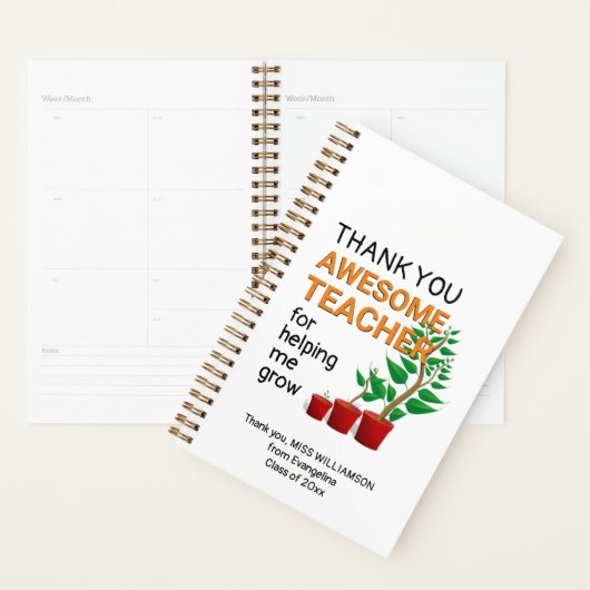 ありがとう素晴らし先生 プランナー手帳 (ディスプレー)