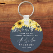 ありがとう素朴な田舎ひまわりユーカリシック キーホルダー (正面)
