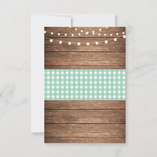 ありがとう素朴カードウッドミントチェッ結婚クのBBQ 招待状 (裏面)