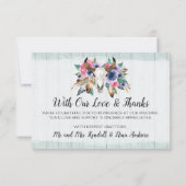 ありがとう素朴フローラカウフォトカードスカル サンキューカード (裏面)