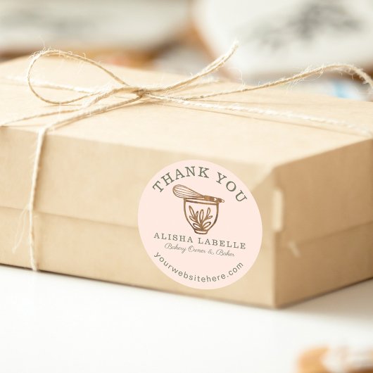 ありがとう素朴木目ベーカリースタンドミキサークラス ラウンドシール