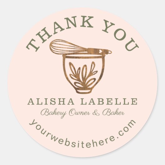 ありがとう素朴木目ベーカリースタンドミキサークラス ラウンドシール (正面)