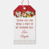 ありがとう結婚のギフトラベルブルゴーニュフローラブーケ ギフトタグ (正面)