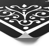 ありがとう結婚のサイン黒と白の黒板 ポスター (角)