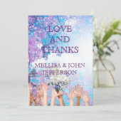 ありがとう結婚のパーソナライズされた結婚式招待状 サンキューカード (スタンド正面)