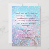ありがとう結婚のパーソナライズされた結婚式招待状 サンキューカード (裏面)