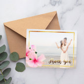 ありがとう結婚のフォトピンクフローラ ポストカード