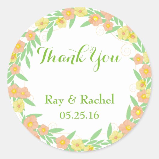 ありがとう結婚のフローラ ラウンドシール (正面)