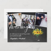 ありがとう結婚の写真オーバーレイ文字Chalkboard ポストカード (正面/裏面)