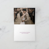 ありがとう結婚の紫の春開花の写真カード サンキューカード (内部)