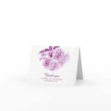 ありがとう結婚の紫の春開花の写真カード