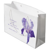 ありがとう結婚の紫の虹彩の母の好意バッグ ラージペーパーバッグ (裏面アングル)