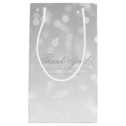 ありがとう結婚の金ゴールド《写真》ぼけ味キラライト スモールペーパーバッグ (正面)