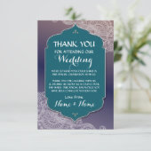 ありがとう結婚アラビアンナイトティール(緑がかった色)カード 招待状 (スタンド正面)