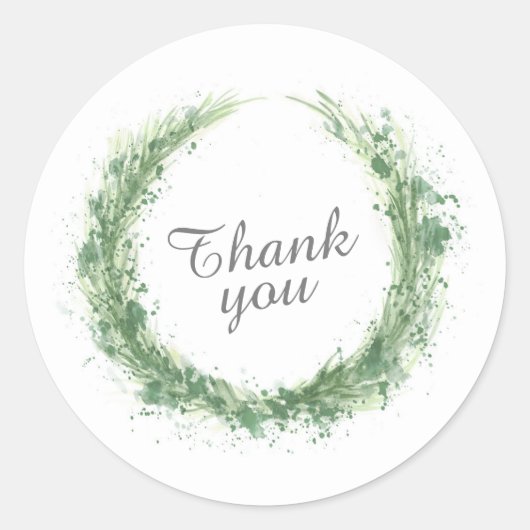 ありがとう結婚イベントセージ緑のシール ラウンドシール (正面)
