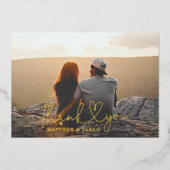 ありがとう結婚ハートの実在フォイルカード 箔招待状 (正面)