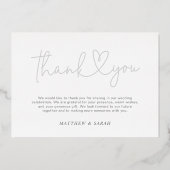 ありがとう結婚ハートの実在フォイルカード 箔招待状 (裏面)
