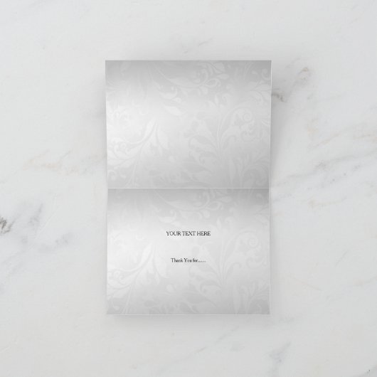 ありがとう結婚ホワイトパールレースダマスクダイヤモンド。 サンキューカード (内部)