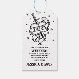 ありがとう結婚ラベルの伝統的Tattooハート ギフトタグ