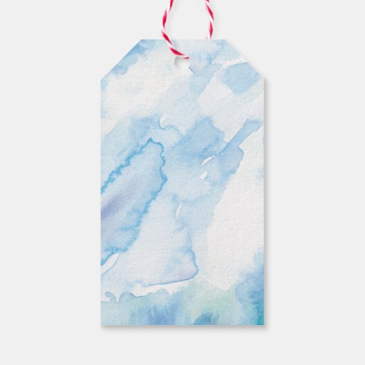 ありがとう結婚式の引き出物ラベルブルーの水色 ギフトタグ (裏面)