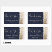 ありがとう結婚式の引き出物海軍 長方形シール (シート)