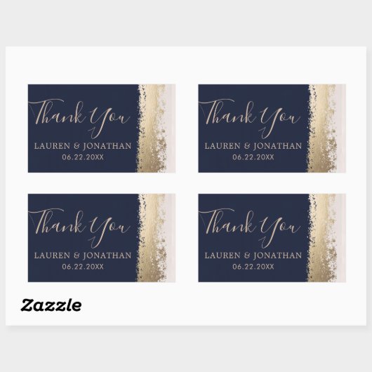 ありがとう結婚式の引き出物海軍 長方形シール (シート)