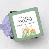 ありがとう結婚式用シール水彩ワイルドフラワー スクエアシール