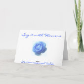 ありがとう結婚、青いバラ サンキューカード (裏面)