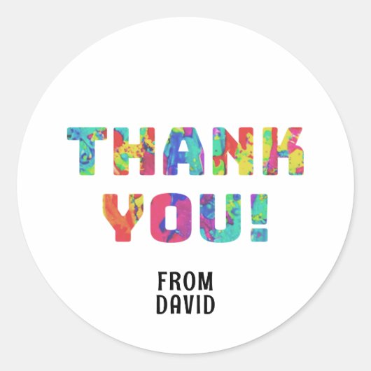 ありがとう絵を描 ラウンドシール (正面)