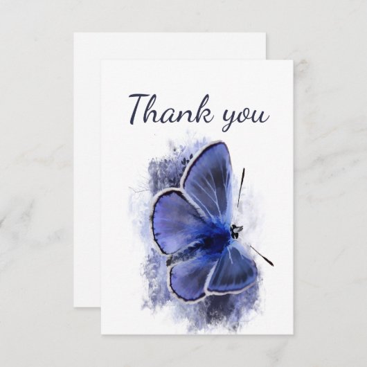 ありがとう美しいブルーバタフライ サンキューカード (正面/裏面)