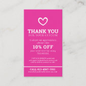 ありがとう美しい健康フォトプロモピンクリピート 名刺 (正面)