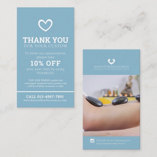 ありがとう美しい健康フォトプロモリピートカスタムー 名刺 (正面/裏面)