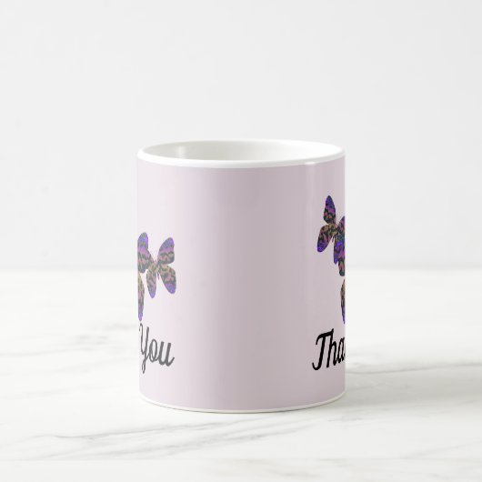 ありがとう美しい蝶の鮮やかな感謝 コーヒーマグカップ (中央)