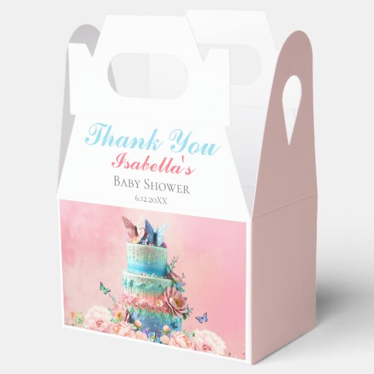ありがとう美しい蝶ツインズベビーシャワー フェイバーボックス (オープン)