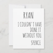 ありがとう花婿介添人| Groomsmanカード サンキューカード (裏面)