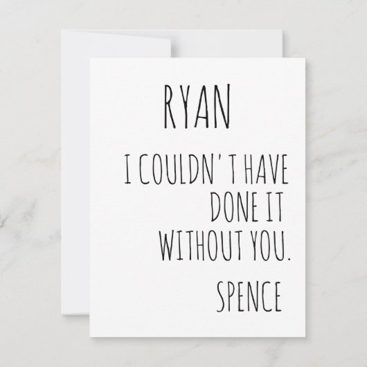 ありがとう花婿介添人| Groomsmanカード サンキューカード (裏面)