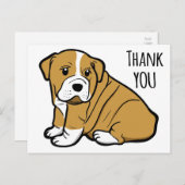 ありがとう英語ブルドッグ子犬の漫画 ポストカード (正面/裏面)