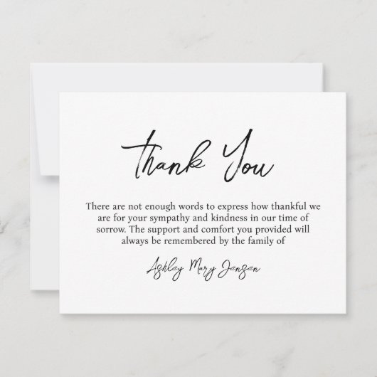 ありがとう葬儀ありがとうノートカードの死別 サンキューカード (正面)