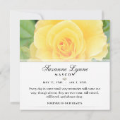 ありがとう葬儀イエローローズスクエア – 言葉 サンキューカード (裏面)