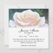 ありがとう葬儀ホワイトローズスクエア – 言葉 サンキューカード (裏面)