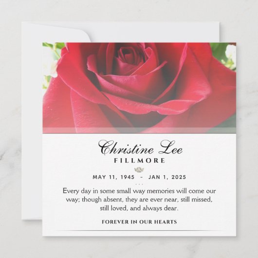 ありがとう葬儀レッドローズスクエア – 言葉 サンキューカード (裏面)