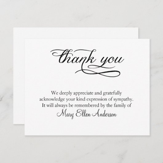 ありがとう葬式はメッセージカードのbehreavement感謝していしています サンキューカード (正面/裏面)