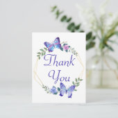 ありがとう蝶々 ブルーバタフライ ウェディングパーティー ポストカード (スタンド正面)