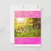 ありがとう誕生日カーガーリードピンクスターズ写真 サンキューカード (正面)